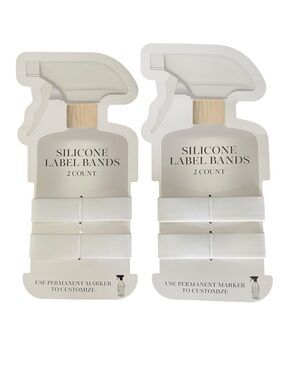Silicone Label Bands – 2 Count (White) – Writable Reusable Bottle Bands – Pack o